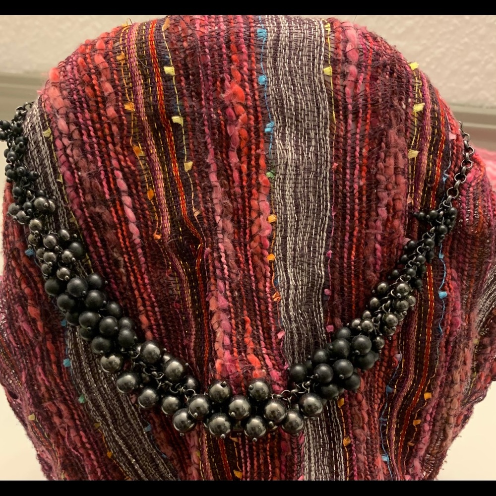 Lia Sophia gathered black pearl choker necklace